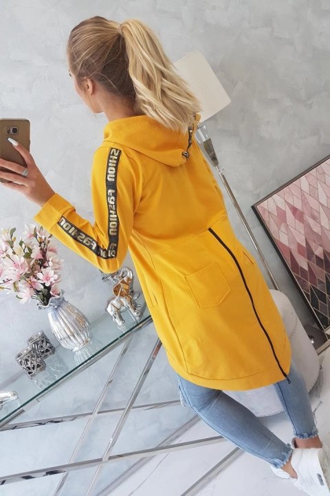 Bluza z suwakiem z tyłu musztardowa