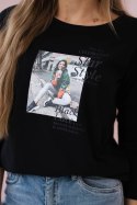 Bluzka z nadrukiem Star Style czarna