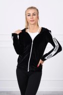 Bluza welurowa z kapturem czarna