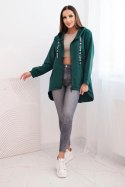 Bluza z dłuższym tyłem i kapturem zielona