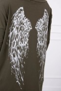 Bluza z nadrukiem skrzydeł khaki