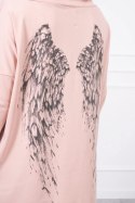 Bluza z nadrukiem skrzydeł pudrowy róż