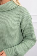 Sweter z golfem ciemny miętowy