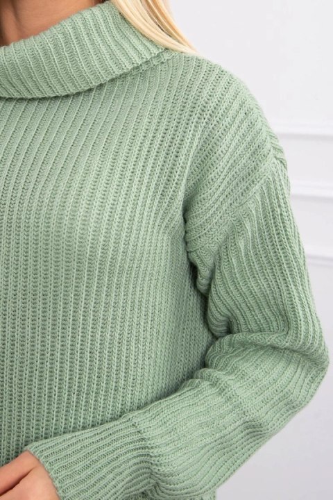 Sweter z golfem ciemny miętowy