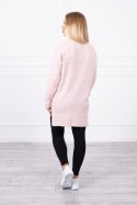Sweter ze stójką jasno pudrowy róż