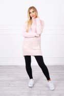 Sweter ze stójką jasno pudrowy róż