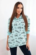 Bluza z napisami miętowy