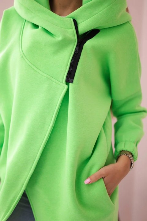 Bluza z krótkim suwakiem zielony neon