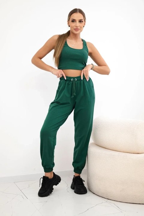 Komplet top+spodnie zielony