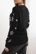 Sweter świąteczny z reniferem czarny