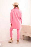 Komplet 3-częściowy bluza, top i legginsy jasny różowy