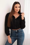 Bluza zamszowa na suwak czarna