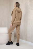 Komplet sweterkowy Bluza + Spodnie camelowy