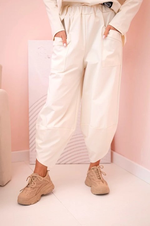 Komplet new punto bluza + spodnie jasny beżowy