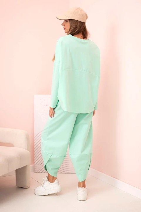 Komplet new punto bluza + spodnie jasny miętowy