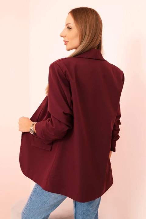 Marynarka z klapami elegancka bordowa