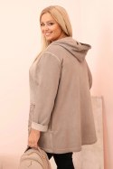 Bluza damska Plus Size dekatyzowana z kapturem i nadrukiem BKLYN fango