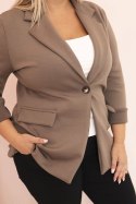 Marynarka damska z wiskozy Plus Size z długim rękawem i kołnierzem fango
