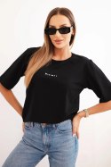 Bluzka damska bawełniana z nadrukiem Minimal czarna