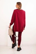 Komplet damski bawełniany bluza i legginsy z napisem Minimal bordowy