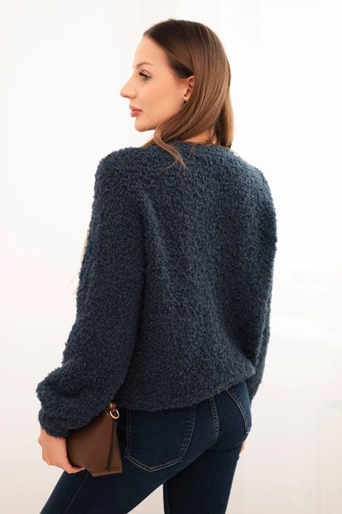 Sweter damski z miękkiego moheru granatowy