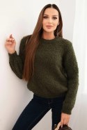 Sweter damski z miękkiego moheru khaki