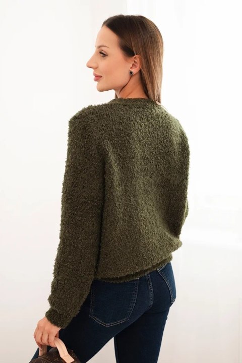 Sweter damski z miękkiego moheru khaki