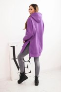 Bluza ocieplana z rozcięciami na bokach fioletowa