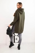Bluza ocieplana z rozcięciami na bokach khaki
