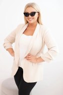 Marynarka damska Plus Size bez zapięcia z podszewką XL/2XL beżowa