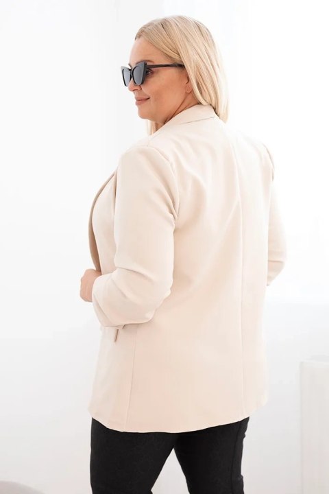 Marynarka damska Plus Size bez zapięcia z podszewką XL/2XL beżowa