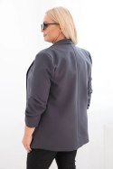 Marynarka damska Plus Size bez zapięcia z podszewką XL/2XL grafitowa