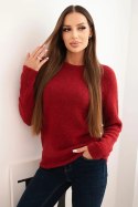Sweter damski z baby alpaki z długim rękawem bordowy