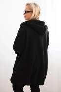 Bluza damska Plus Size ocieplana z kapturem i zamkiem czarna