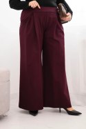 Spodnie damskie Plus Size z szerokimi nogawkami i plisowaniem śliwkowe