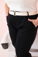 Spodnie damskie Punto Milano Winter Plus Size z paskiem czarne