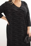 Sukienka damska z żorżety Plus Size z dekoltem V czarna