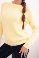 Sweter damski z baby alpaki z długim rękawem żółty