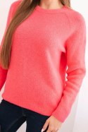 Sweter damski z baby alpaki z długim rękawem różowy