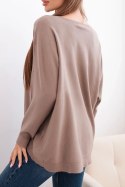 Sweter damski z dłuższym tyłem i tłoczoną gwiazdą fango