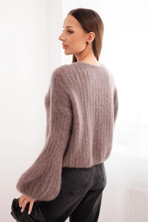 Sweter damski z moheru z bufiastymi rękawami fango