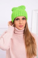 Czapka z wywinięciem Magda K293 zielony neon