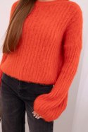 Sweter damski z moheru z bufiastymi rękawami dynia