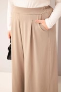 Spodnie damskie bawełniane Plus Size o szerokiej nogawce i luźnym kroju fango