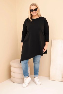 Sukienka damska Plus Size z wiskozy z luźnym fasonem i długim rękawem czarna