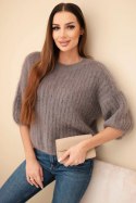 Sweter damski z moheru z krótkim rękawem fango