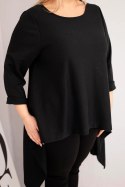 Tunika damska Plus Size bawełniana o asymetrycznym kroju czarna