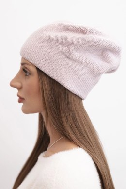 Czapka damska wełniana klasyczna gładka beanie K420 fioletowa