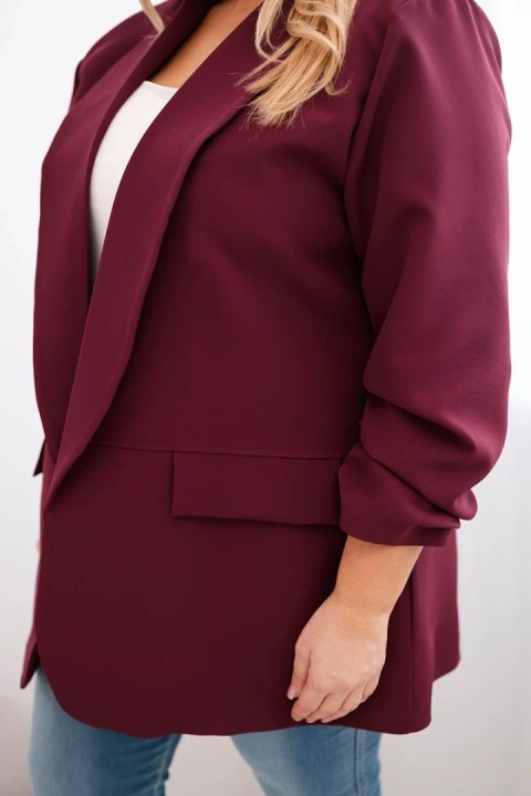 Marynarka damska Plus Size elegancka śliwkowa