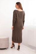 Sukienka swetrowa damska Plus Size z moherem fango